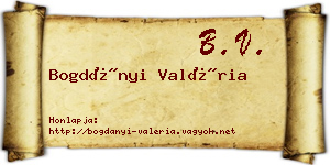 Bogdányi Valéria névjegykártya