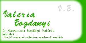 valeria bogdanyi business card