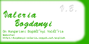 valeria bogdanyi business card